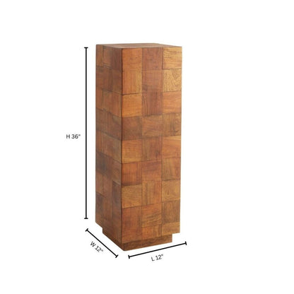 Cyan Design 11607 Halma Pedestal - Oak - Medium