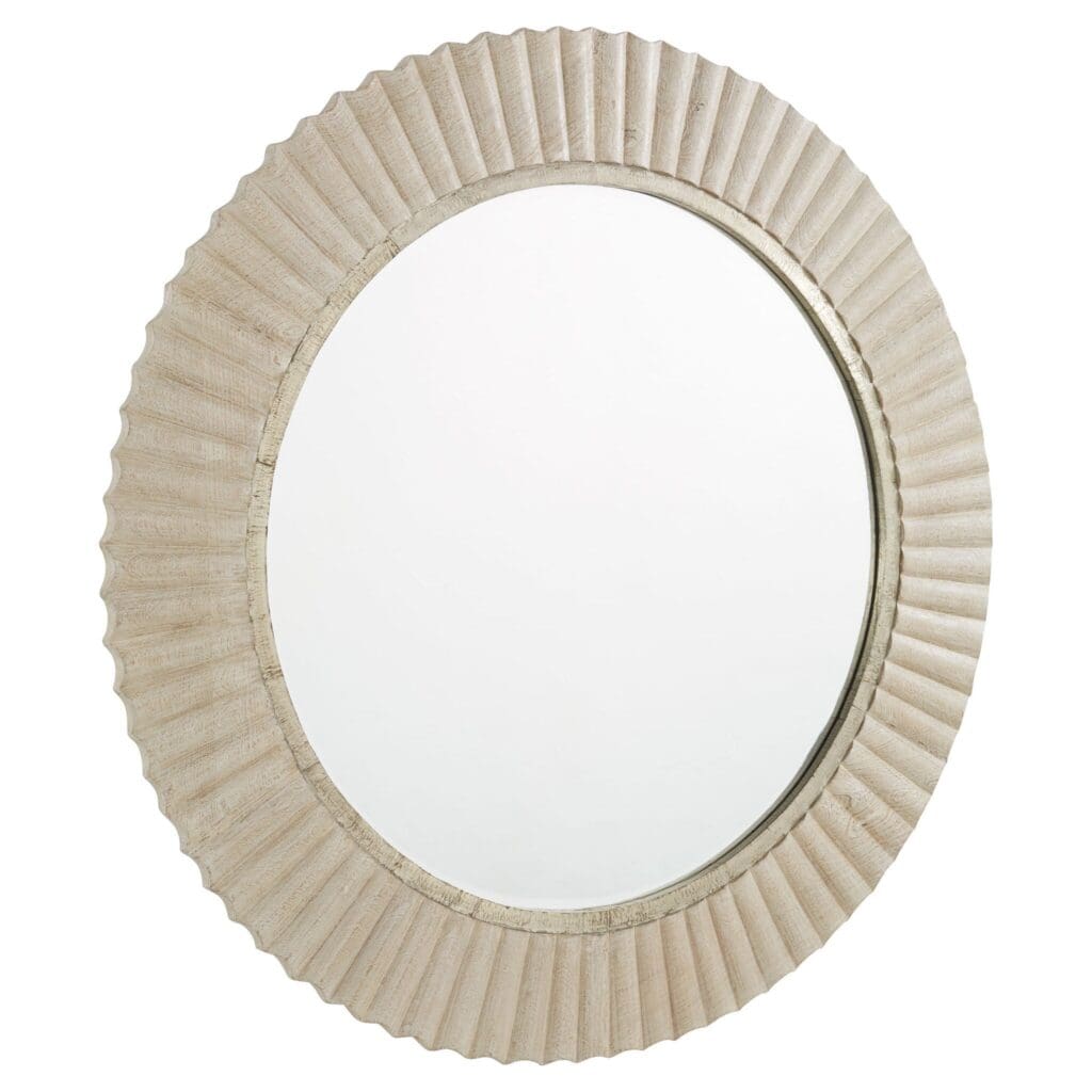 Cyan Design 11612 Estriada Round Mirror - Cerused White