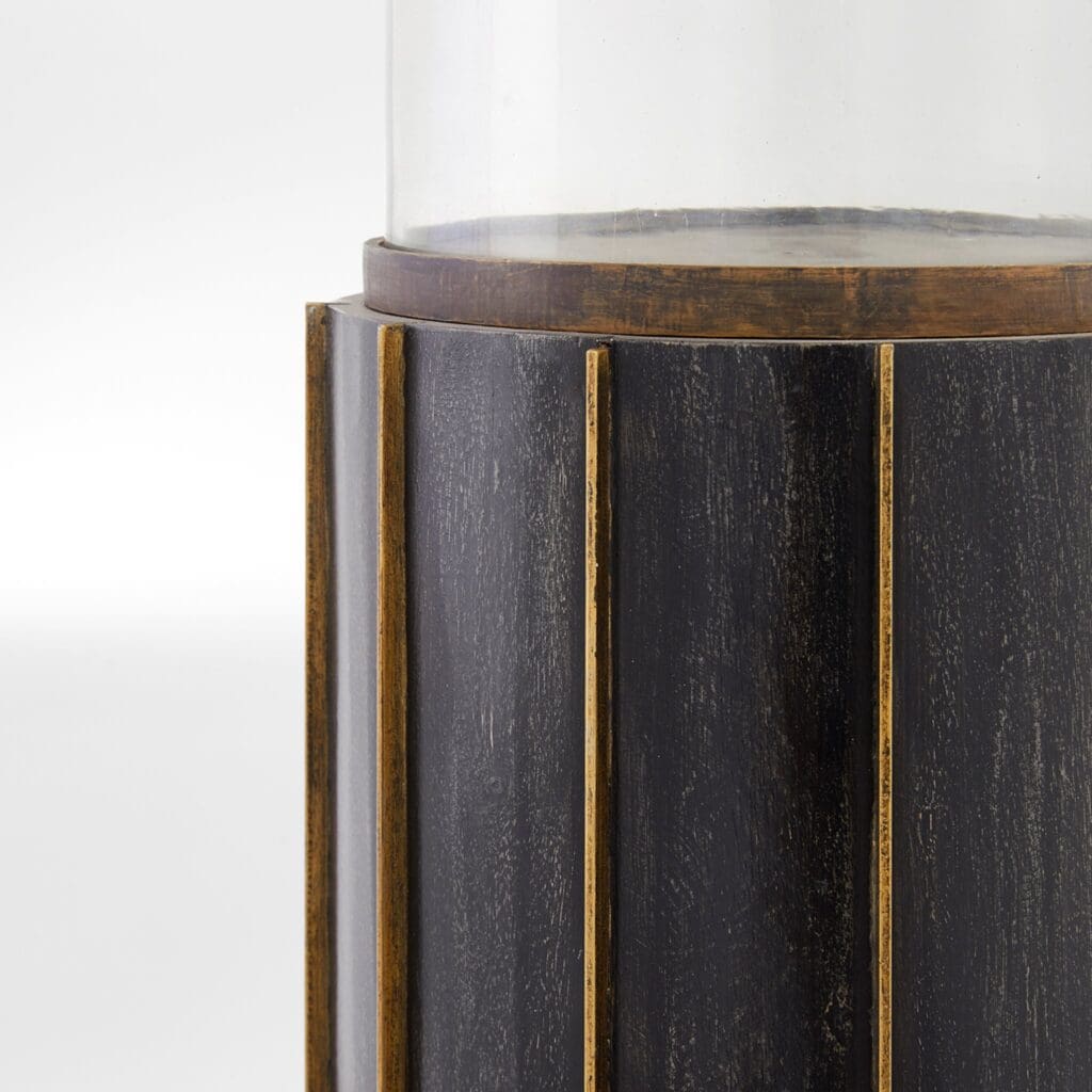 Cyan Design 11641 Reed Hurricane - Antique Brass And Dark Brushed Mango - Small