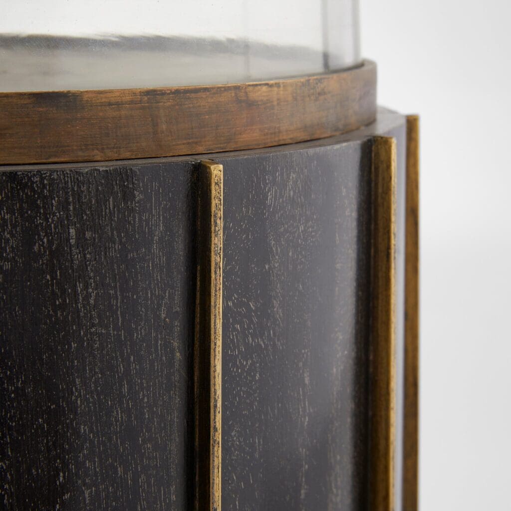 Cyan Design 11641 Reed Hurricane - Antique Brass And Dark Brushed Mango - Small