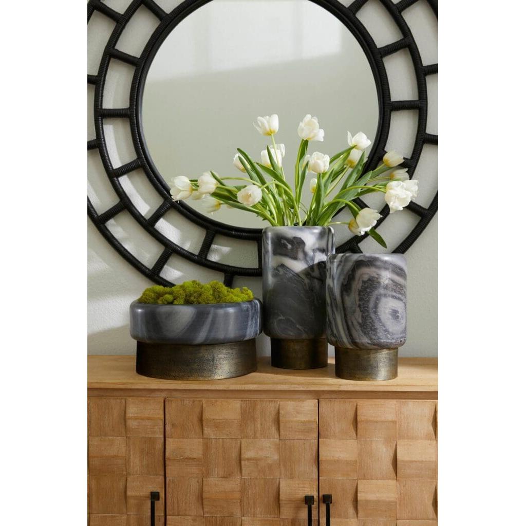 Cyan Design 11648 Roma Vase - Antique Brass And Grey Marble