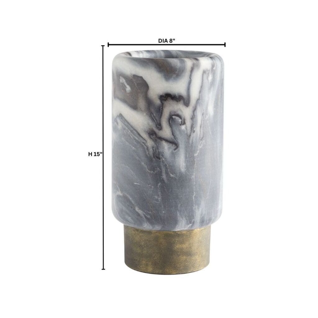 Cyan Design 11648 Roma Vase - Antique Brass And Grey Marble