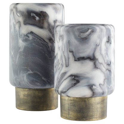 Cyan Design 11648 Roma Vase - Antique Brass And Grey Marble