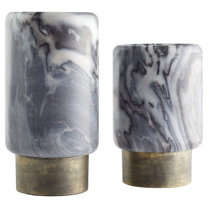 Cyan Design 11648 Roma Vase - Antique Brass And Grey Marble