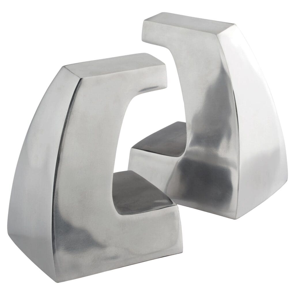 Cyan Design 11659 Apostrophe Bookends - Polished Aluminum