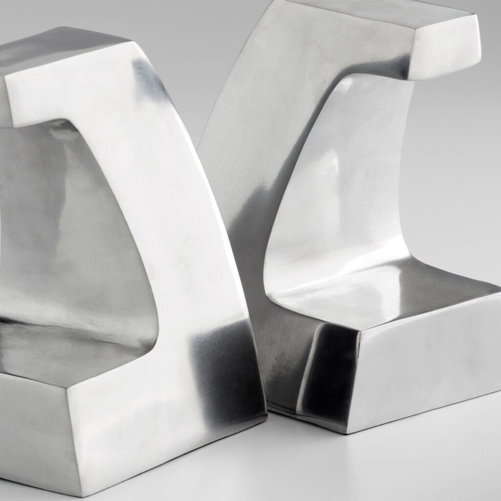 Cyan Design 11659 Apostrophe Bookends - Polished Aluminum