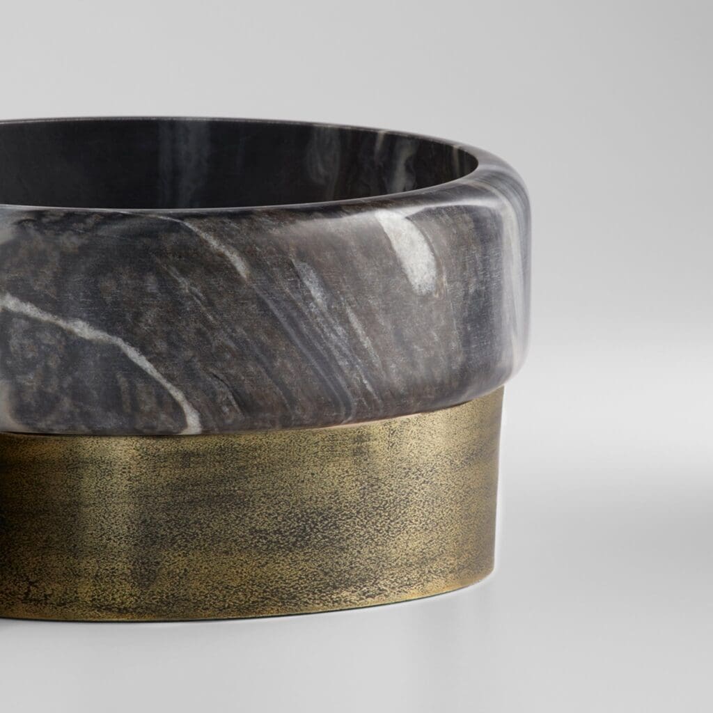 Cyan Design 11675 Roma Bowl - Antique Brass And Grey Marble