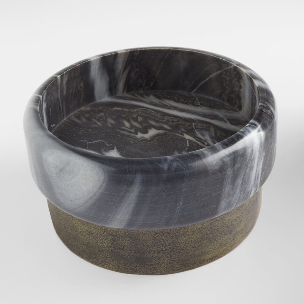Cyan Design 11675 Roma Bowl - Antique Brass And Grey Marble