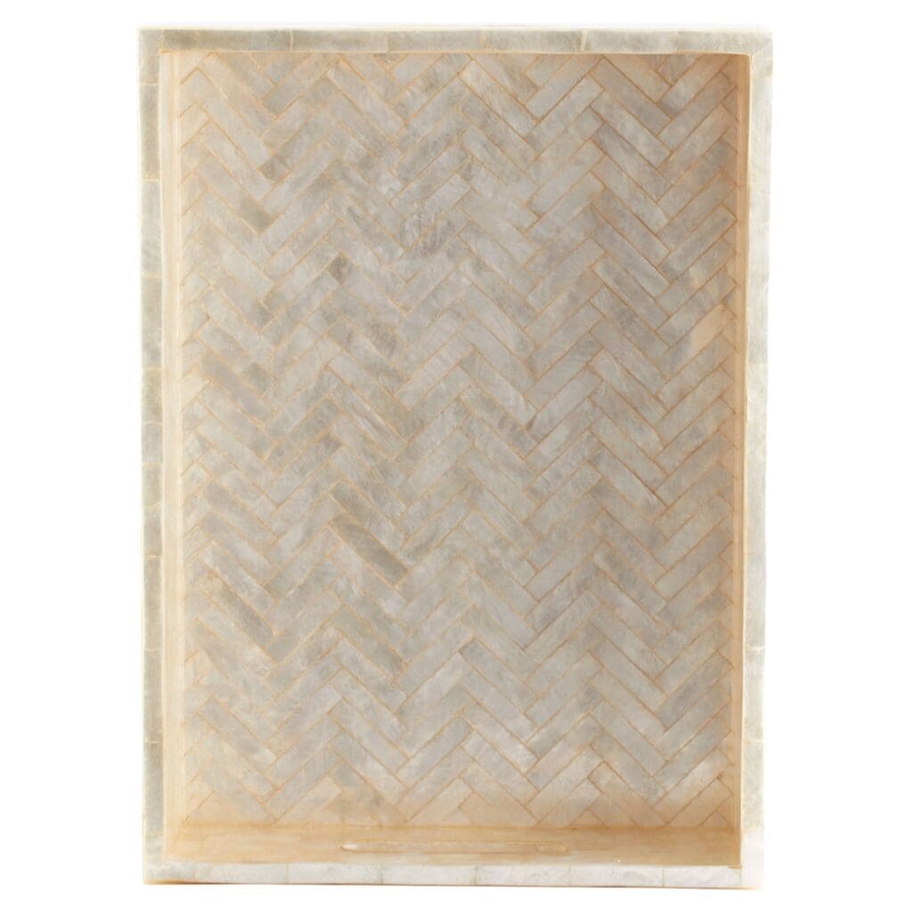 Cyan Design 11679 Triton Rectangle Tray - Pearl - Large