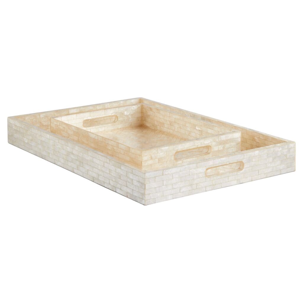 Cyan Design 11679 Triton Rectangle Tray - Pearl - Large