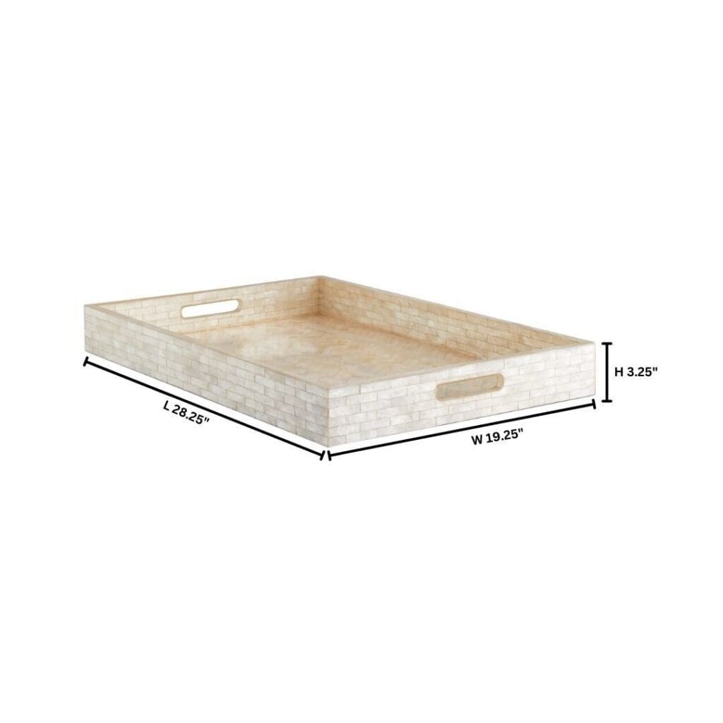 Cyan Design 11679 Triton Rectangle Tray - Pearl - Large