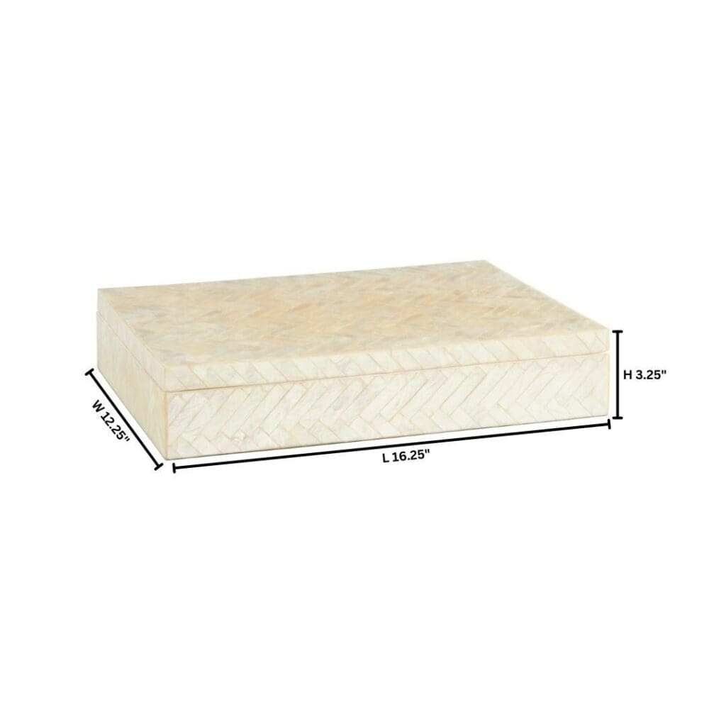 Cyan Design 11683 Triton Rectangle Box - Pearl - Large