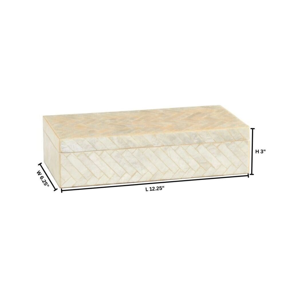 Cyan Design 11684 Triton Rectangle Box - Pearl - Small