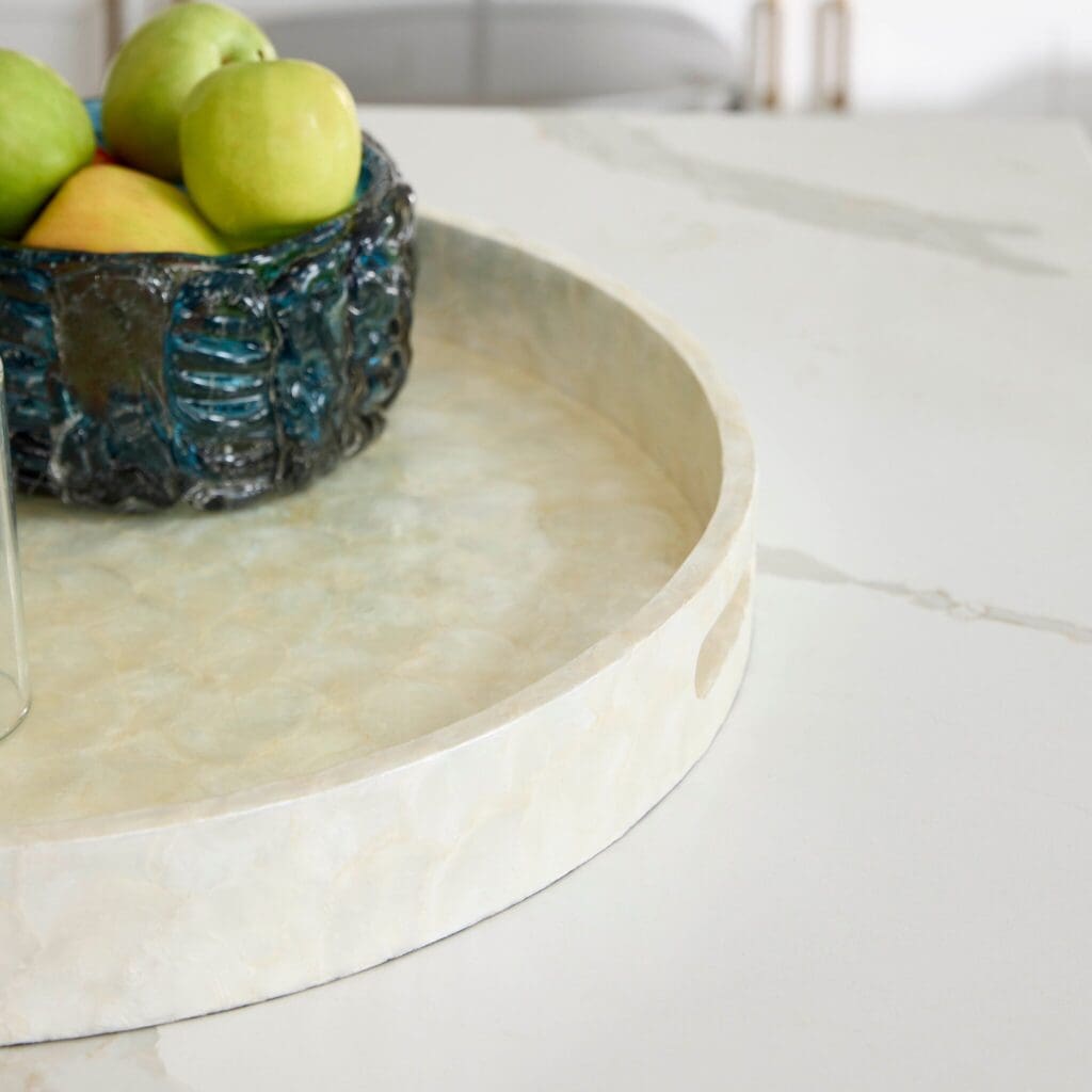 Cyan Design 11687 Triton 24 Inch Round Tray - Pearl - Large