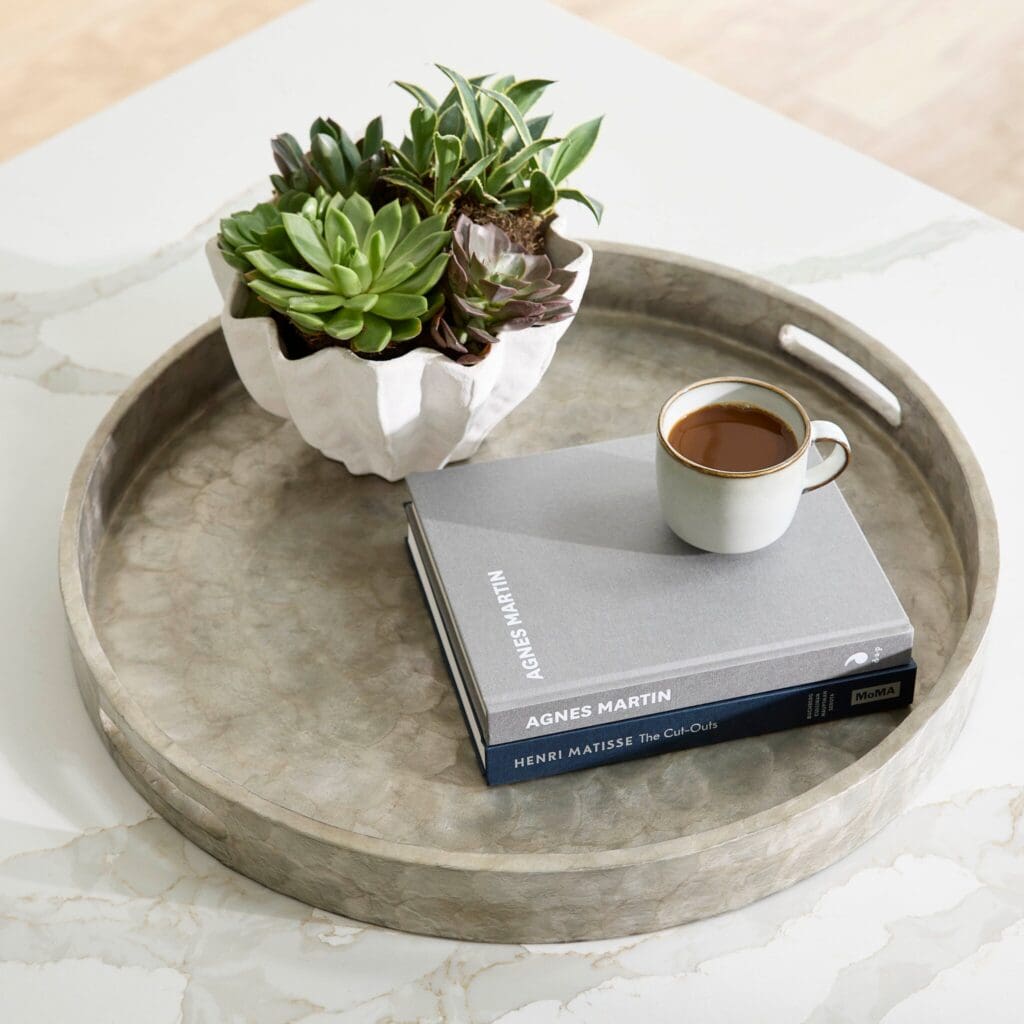 Cyan Design 11689 Triton 24 Inch Round Tray - Smoke - Large