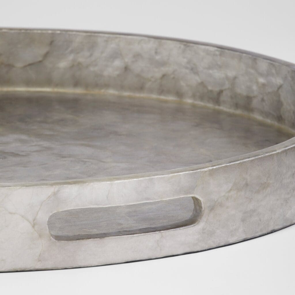 Cyan Design 11689 Triton 24 Inch Round Tray - Smoke - Large