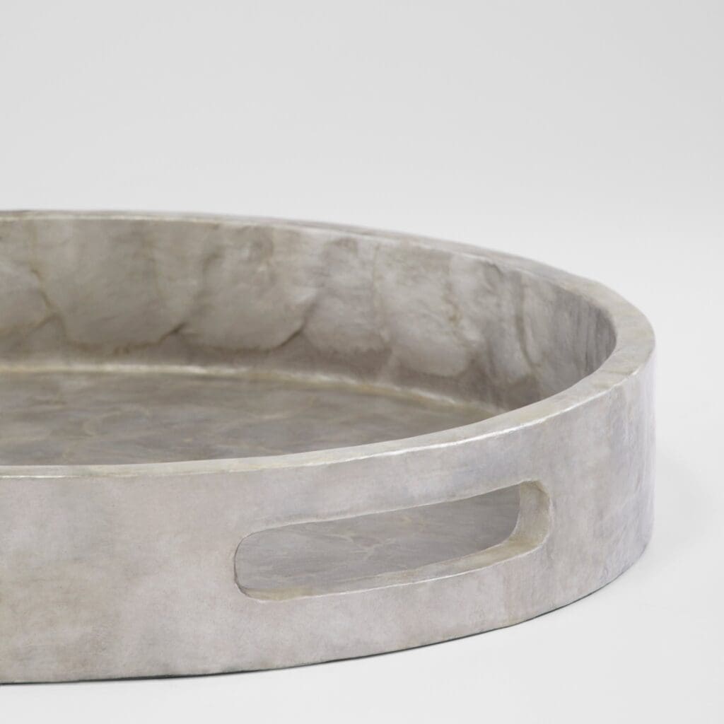 Cyan Design 11690 Triton Round Tray - Smoke - Small