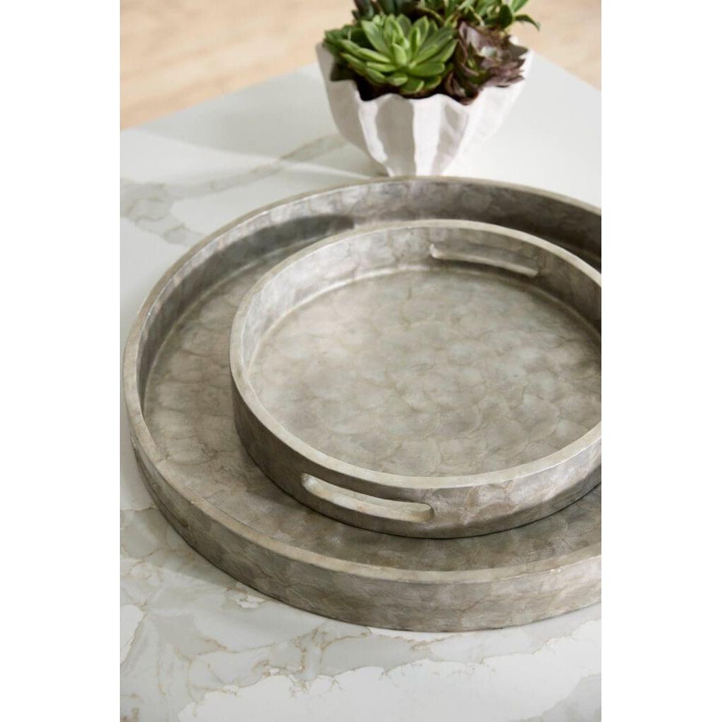 Cyan Design 11690 Triton Round Tray - Smoke - Small