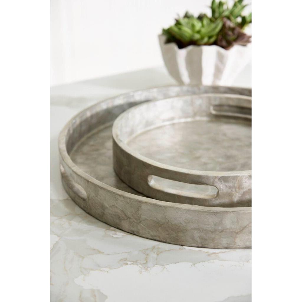 Cyan Design 11690 Triton Round Tray - Smoke - Small