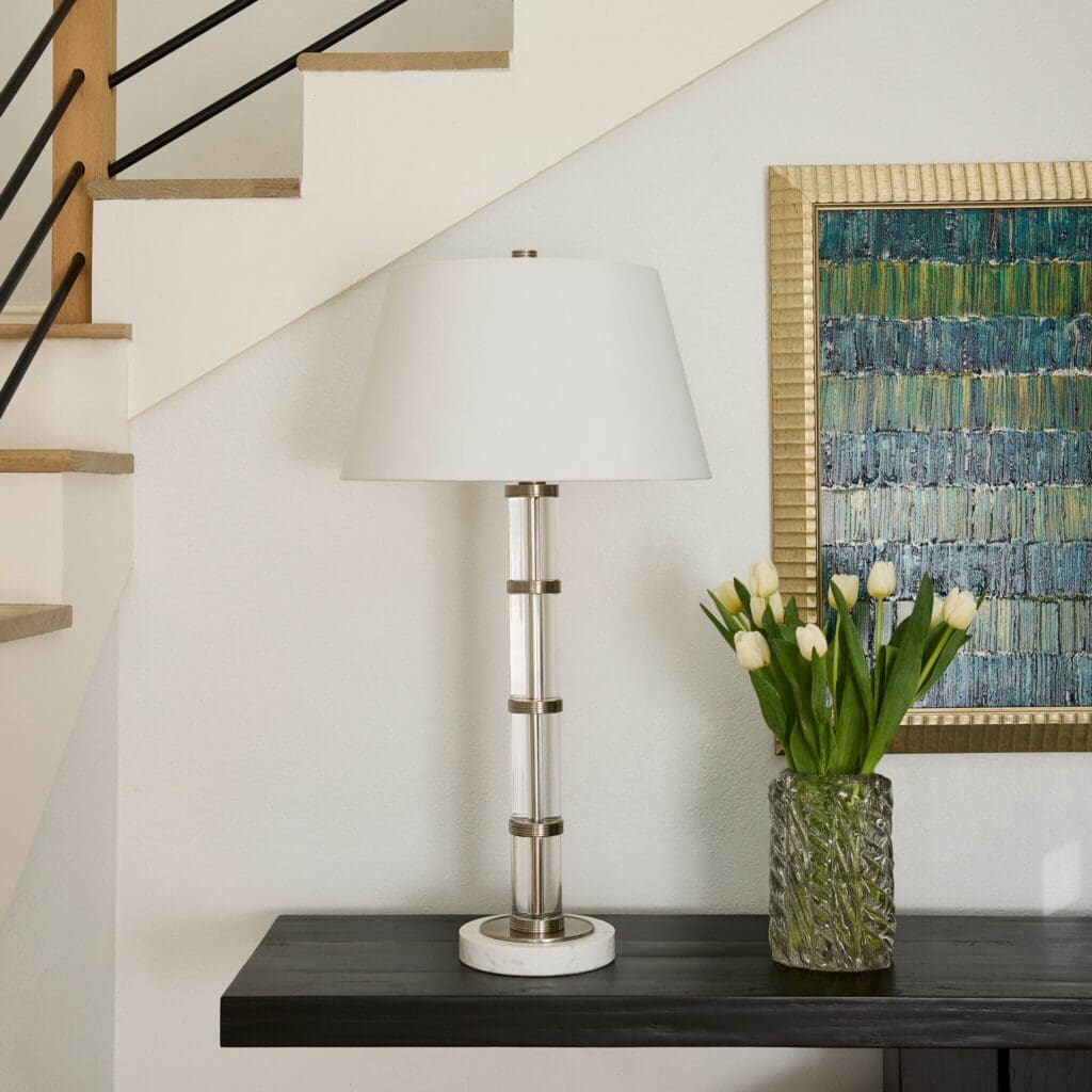 Cyan Design 11712 Silvia Table Lamp - Polished Nickel , Acrylic And White