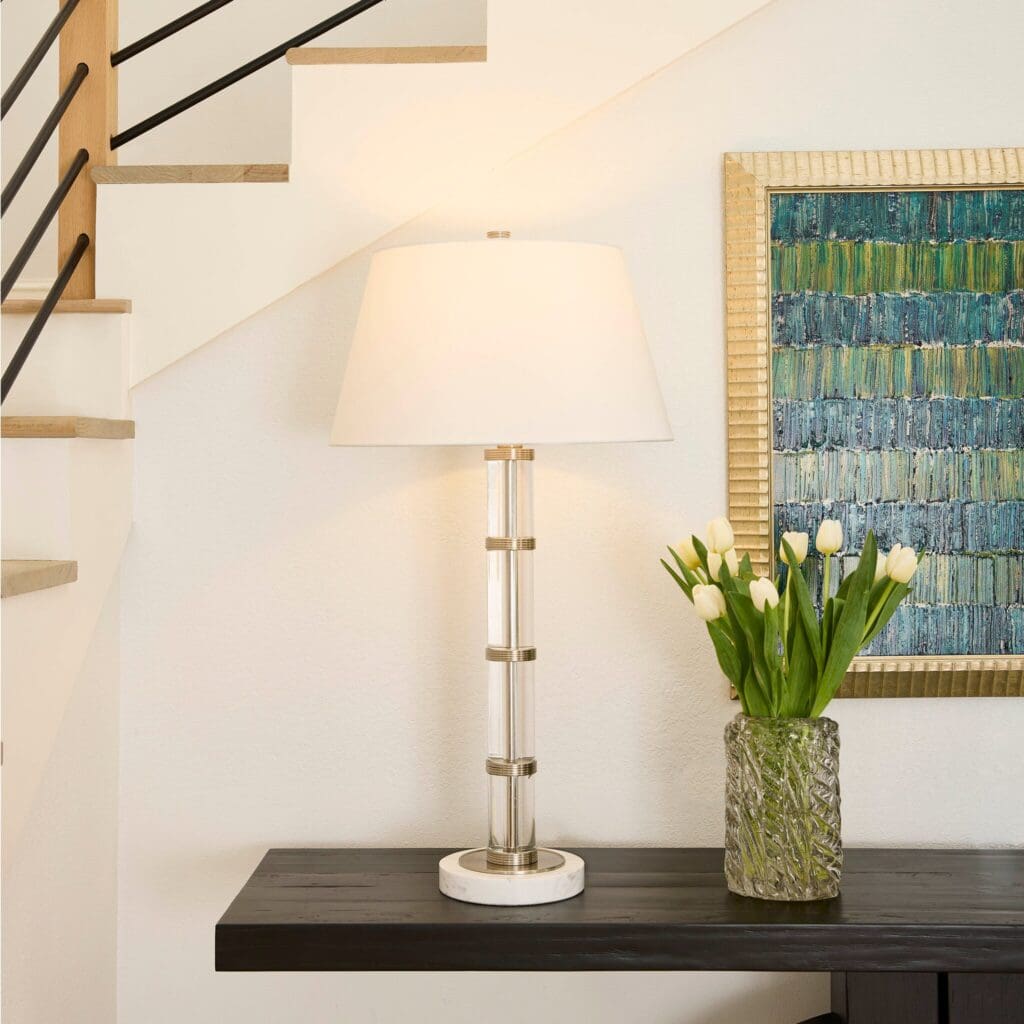 Cyan Design 11712 Silvia Table Lamp - Polished Nickel , Acrylic And White