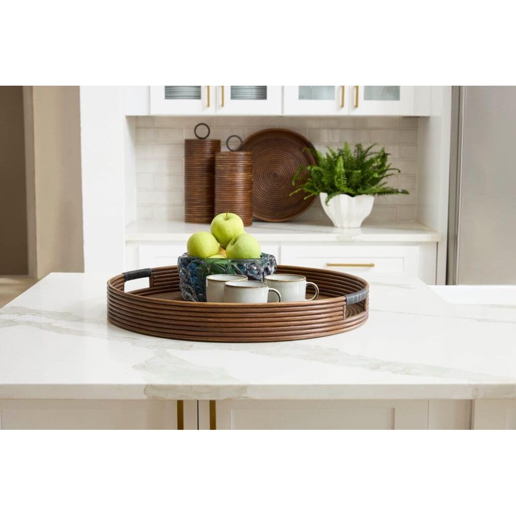 Cyan Design 11717 Papeete Round Tray - Brown - Large