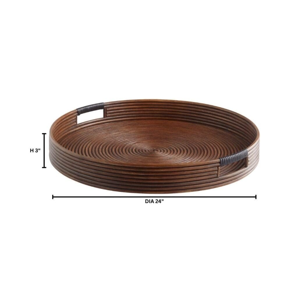 Cyan Design 11717 Papeete Round Tray - Brown - Large