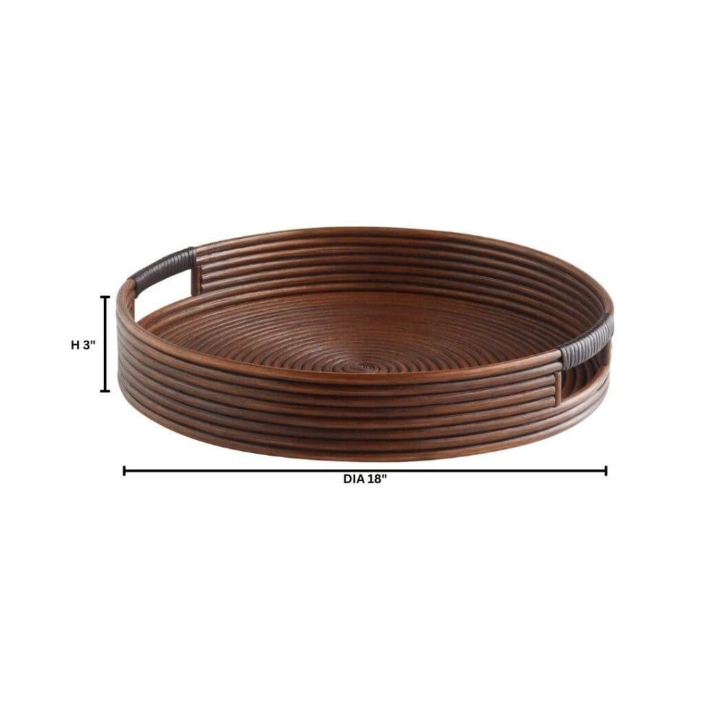 Cyan Design 11718 Papeete Round Tray - Brown - Small