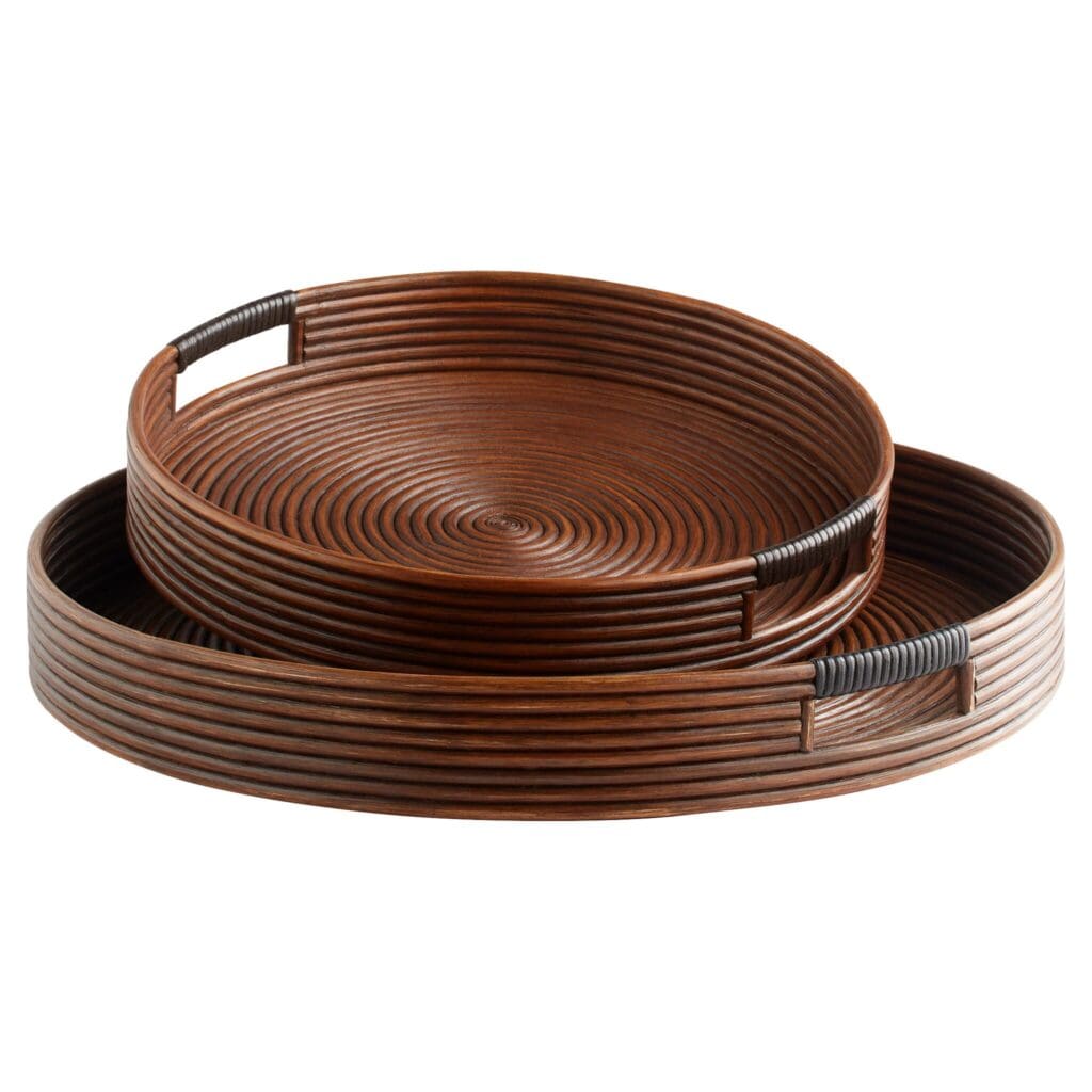 Cyan Design 11718 Papeete Round Tray - Brown - Small