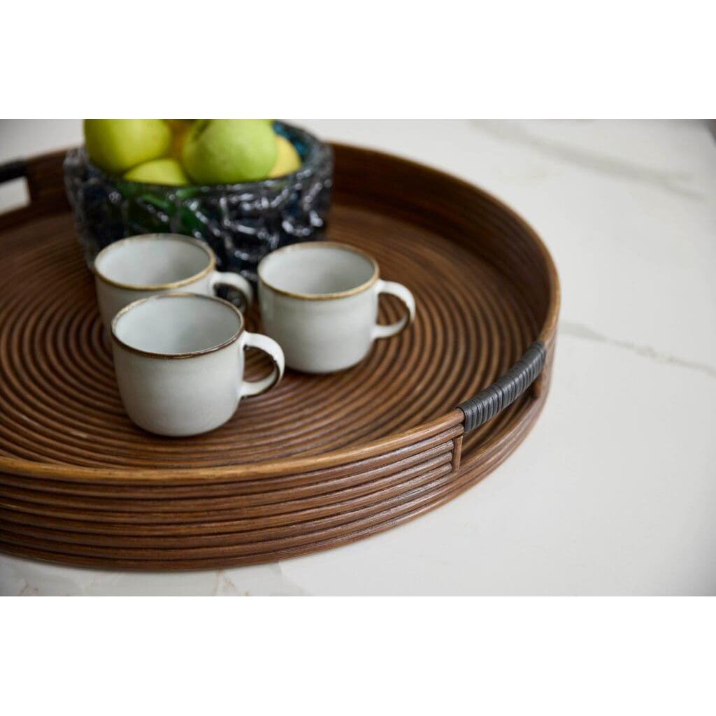 Cyan Design 11718 Papeete Round Tray - Brown - Small