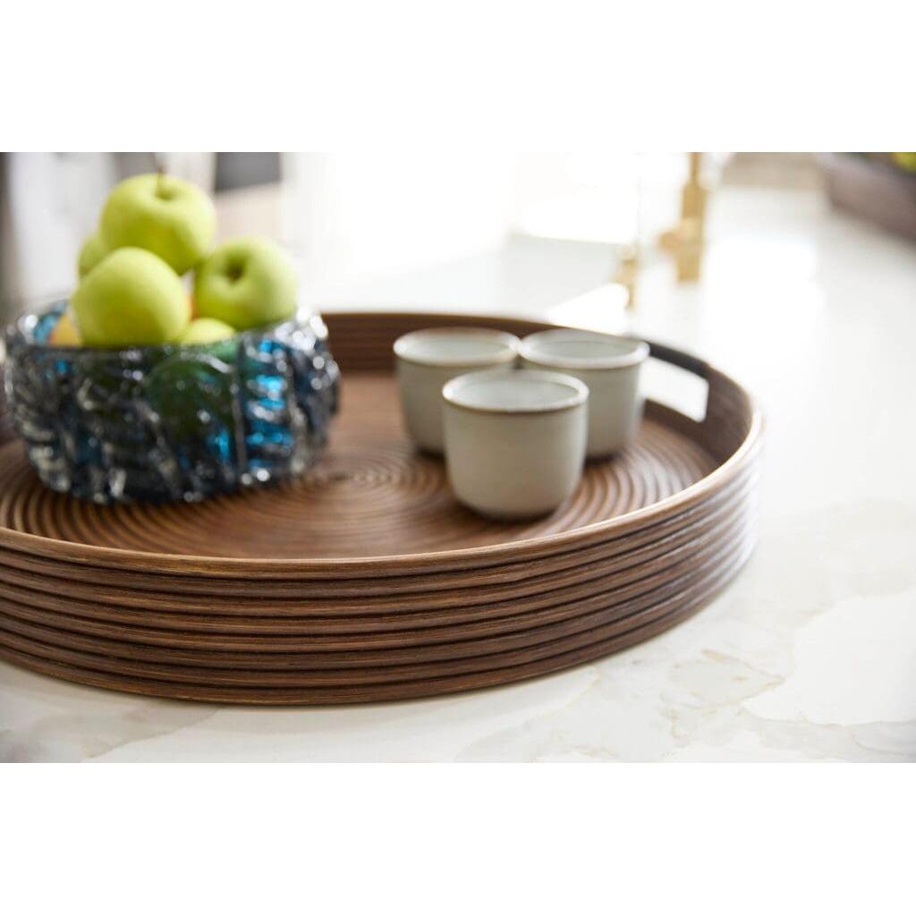 Cyan Design 11718 Papeete Round Tray - Brown - Small