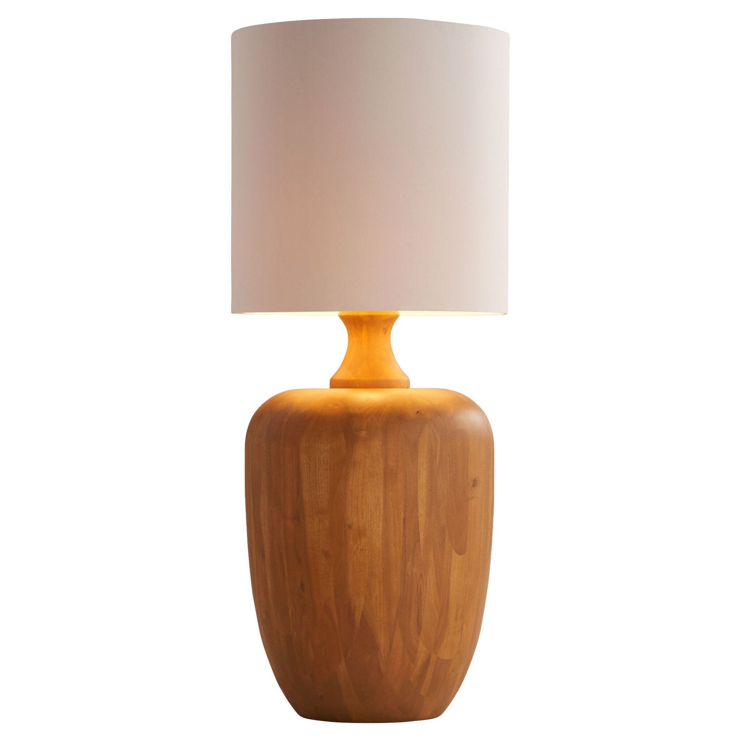 Cyan Design 11744 Egg Table Lamp - Natural Wood, White Linen Shade