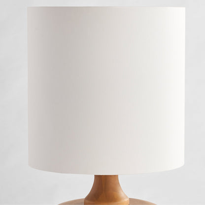 Cyan Design 11744 Egg Table Lamp - Natural Wood, White Linen Shade