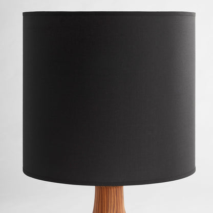 Cyan Design 11745 Egeu Wood Table Lamp - Medium Brown Wood, Black Linen Shade