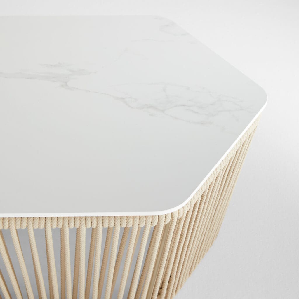 Cyan Design 11753 Hexagon Table - Beige And White