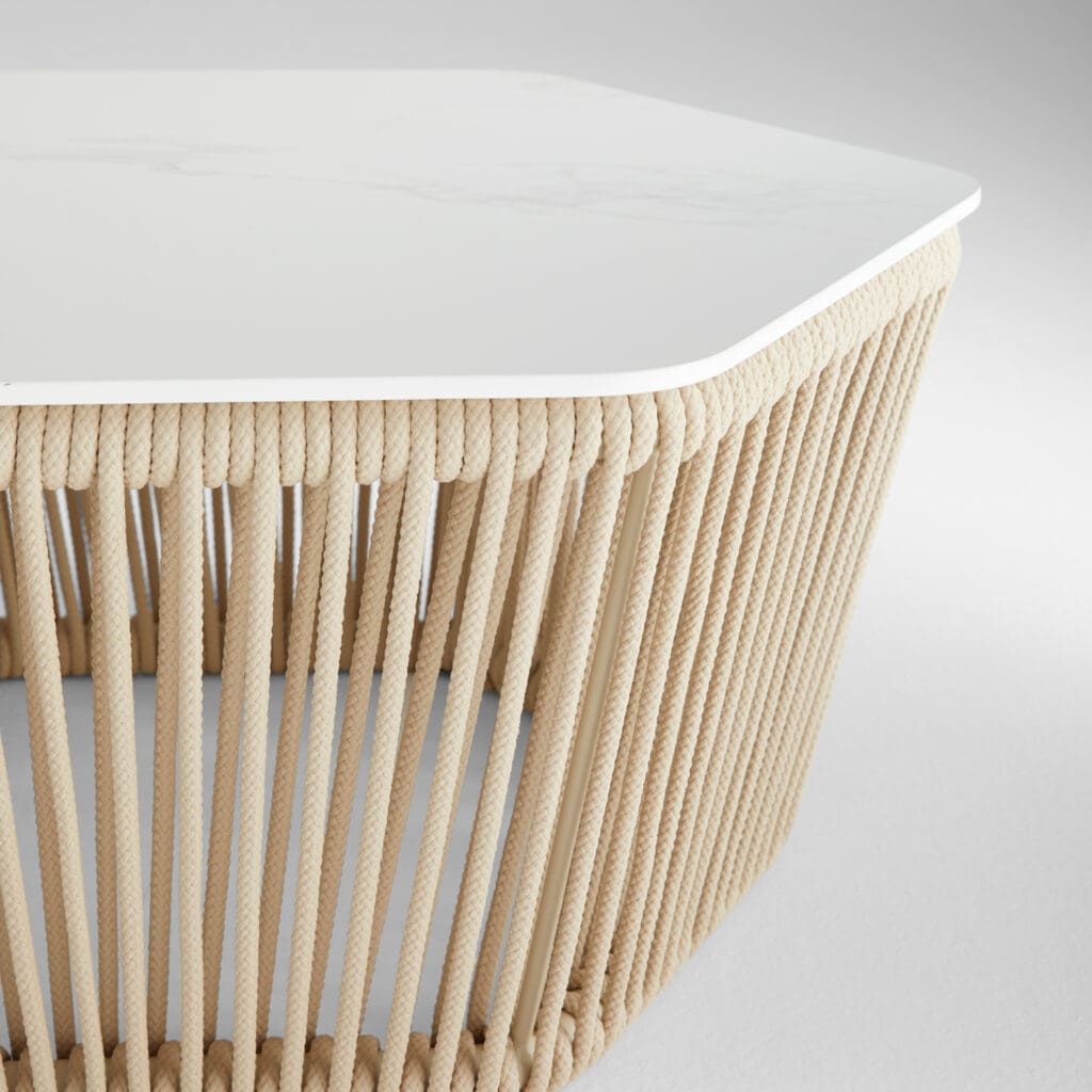 Cyan Design 11753 Hexagon Table - Beige And White