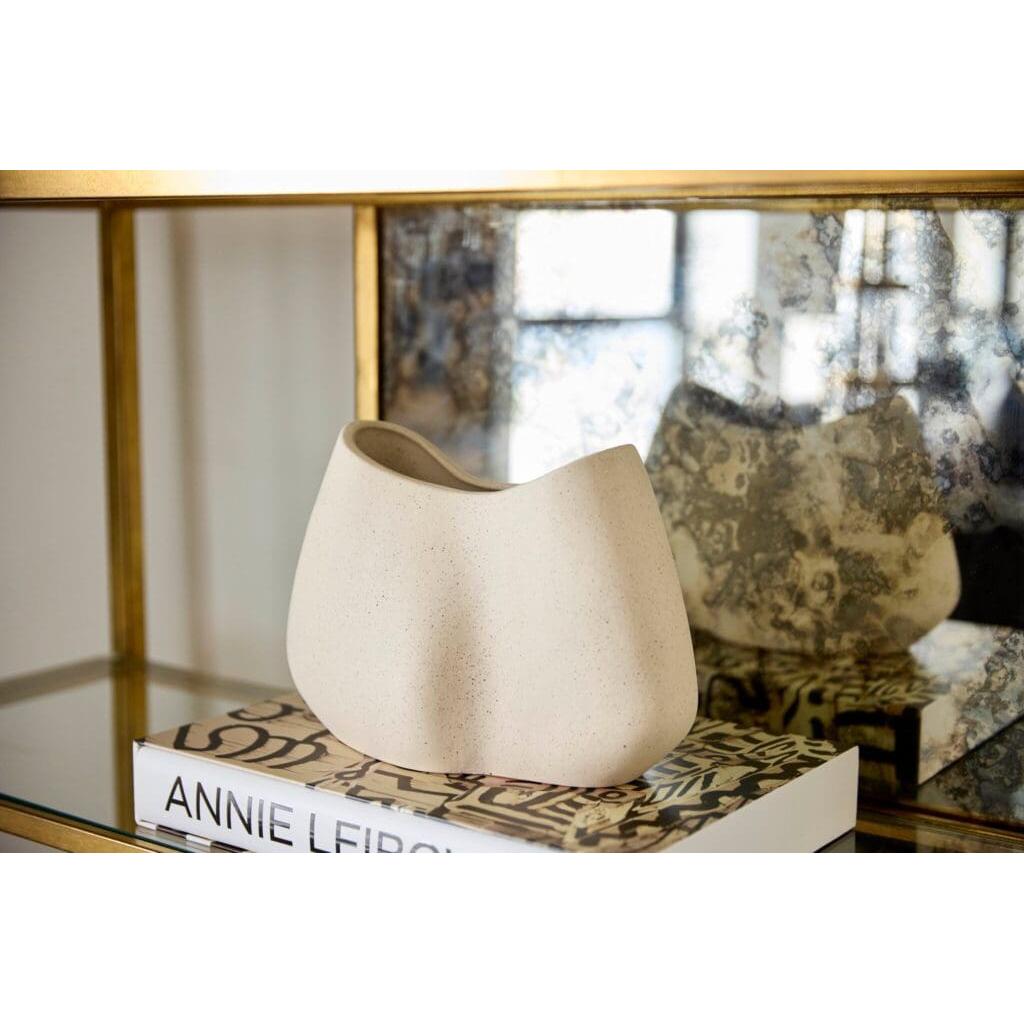 Cyan Design 11776 Organic Pinched Bowl Designed - Grainy White