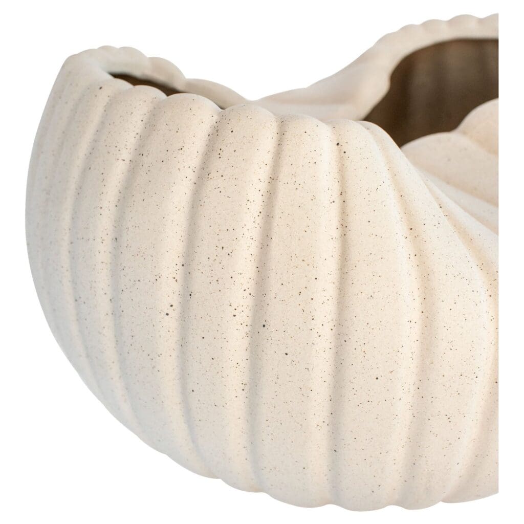 Cyan Design 11777 Organic Ribbed Bowl Designed - Grainy White