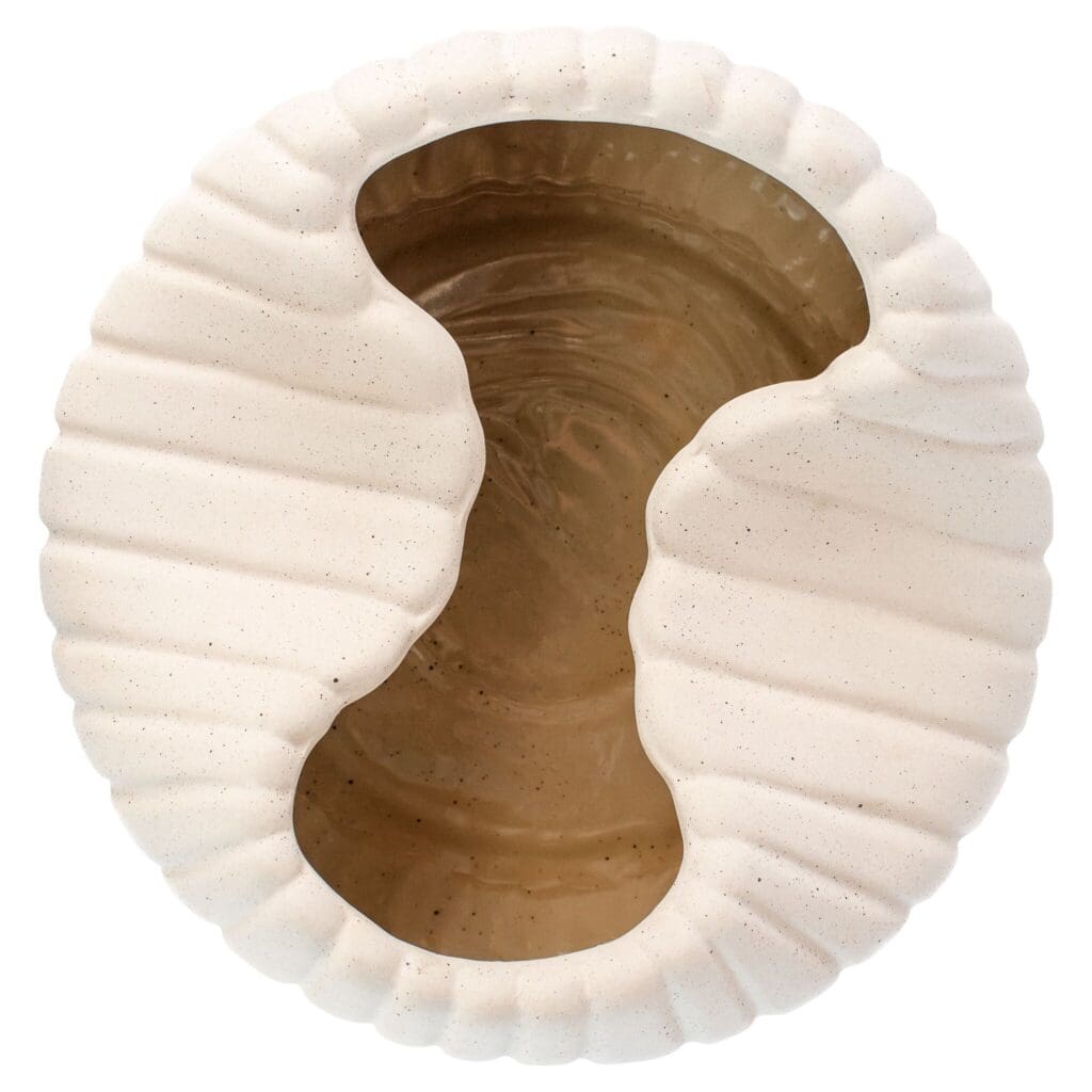 Cyan Design 11777 Organic Ribbed Bowl Designed - Grainy White