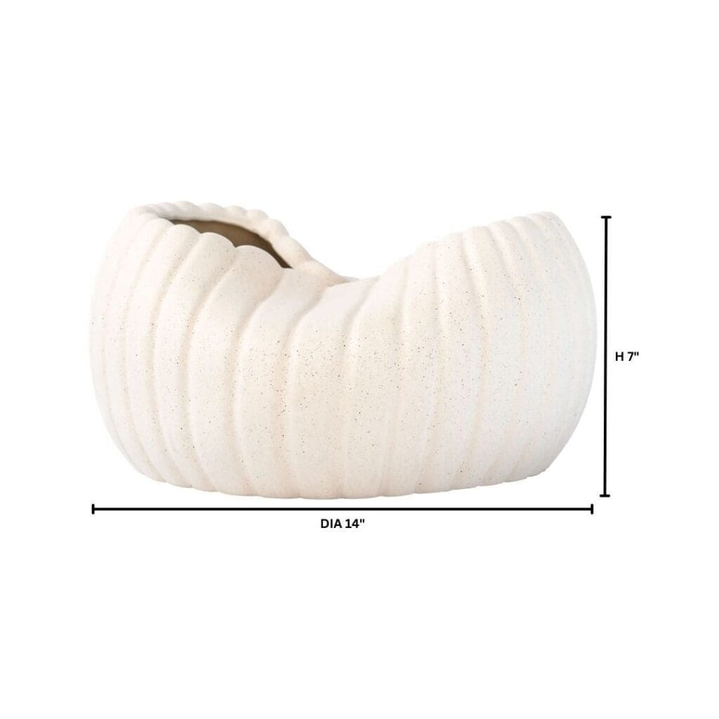 Cyan Design 11777 Organic Ribbed Bowl Designed - Grainy White