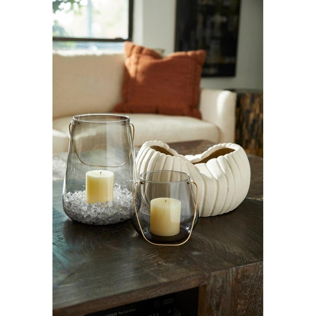 Cyan Design 11777 Organic Ribbed Bowl Designed - Grainy White