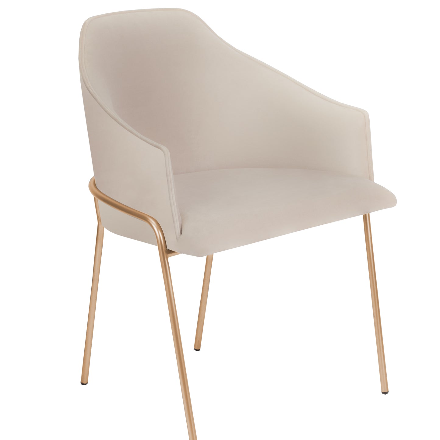 Cyan Design 11814 Menfis Dining Chair - Brushed Gold - Light Tan Velour And Rattan