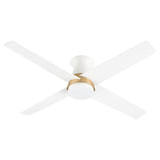 Cyan Design SANTA ANA 11983 Flushmount Hugger 52 Inch Ceiling Fan with Light and Remote- Studio White Aged Brass