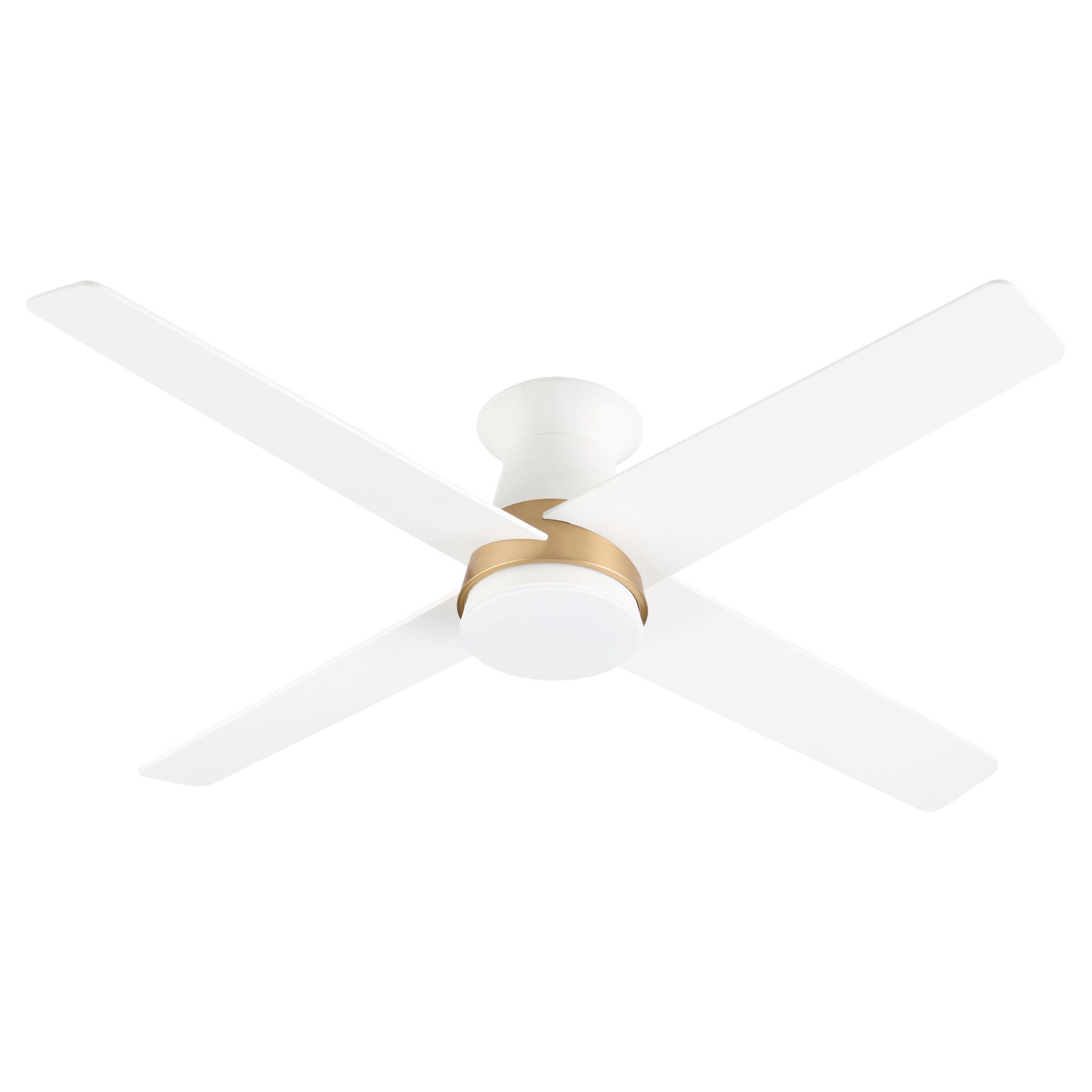 Cyan Design SANTA ANA 11983 Flushmount Hugger 52 Inch Ceiling Fan with Light and Remote- Studio White Aged Brass