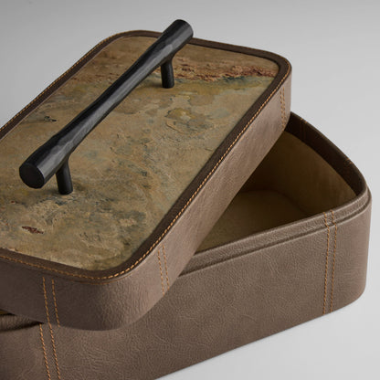 Cyan Design Tesoro 12001 Container, Smoke Grey | Slate Veneer | Matte Black