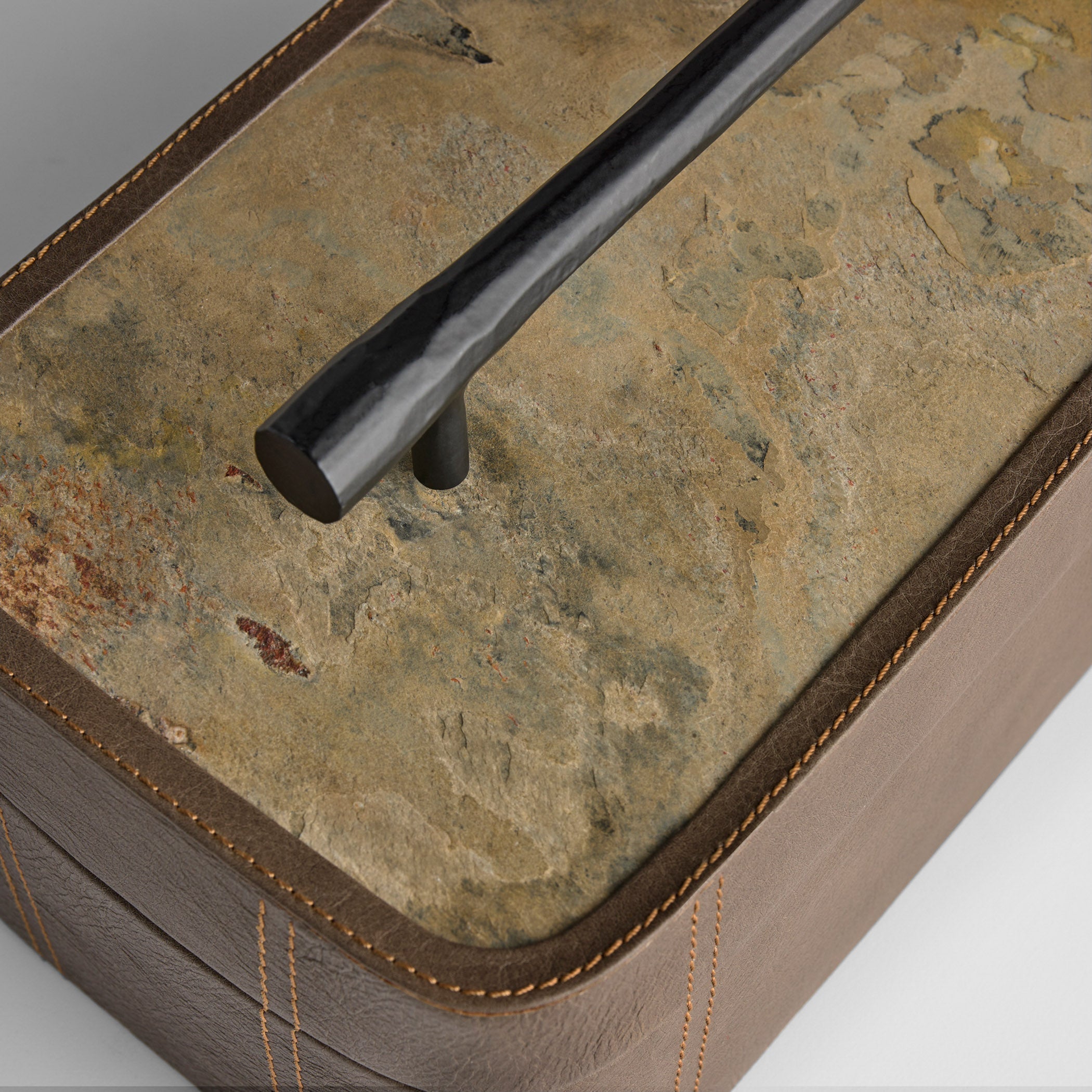 Cyan Design Tesoro 12001 Container, Smoke Grey | Slate Veneer | Matte Black