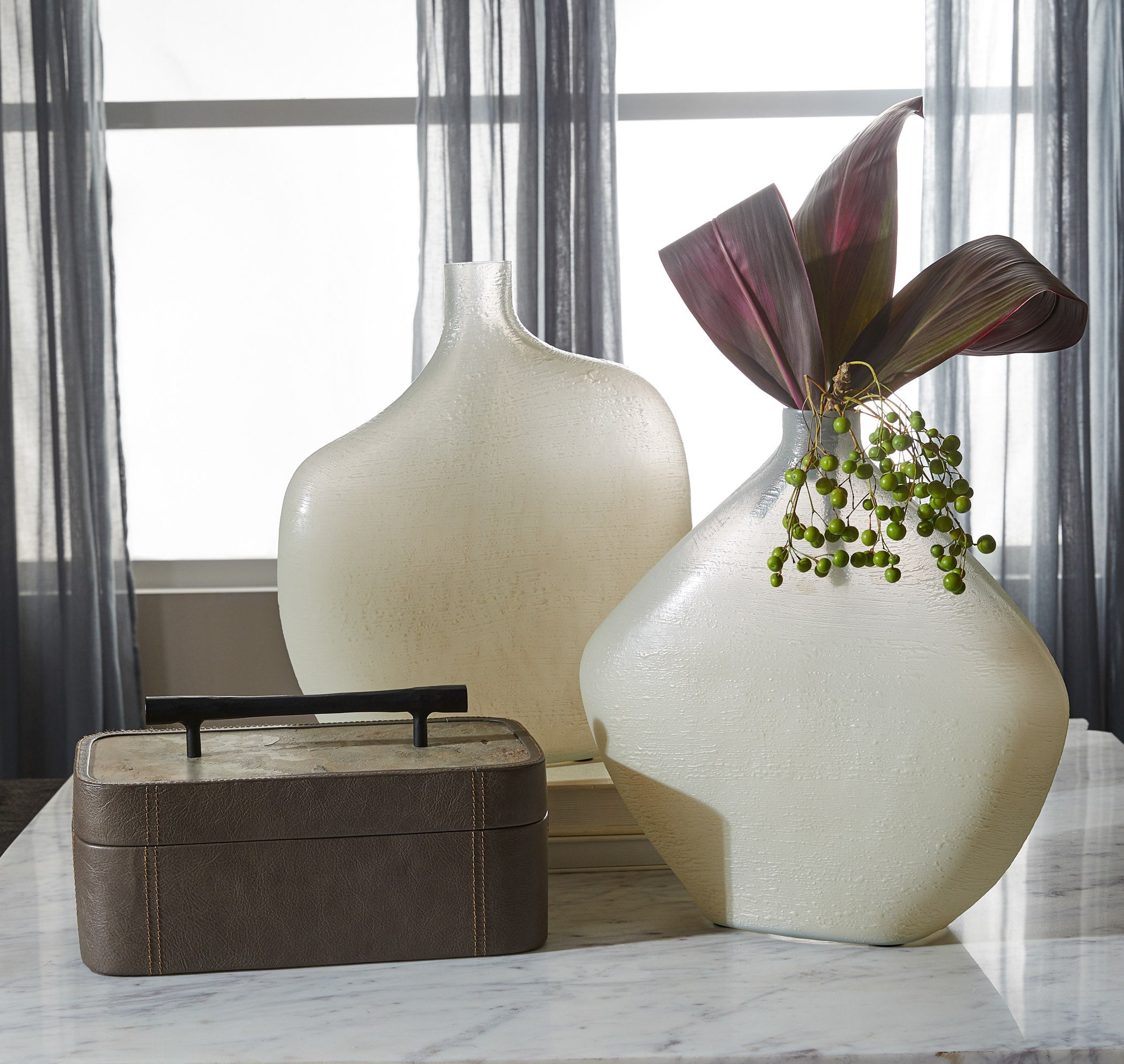 Cyan Design Tesoro 12001 Container, Smoke Grey | Slate Veneer | Matte Black