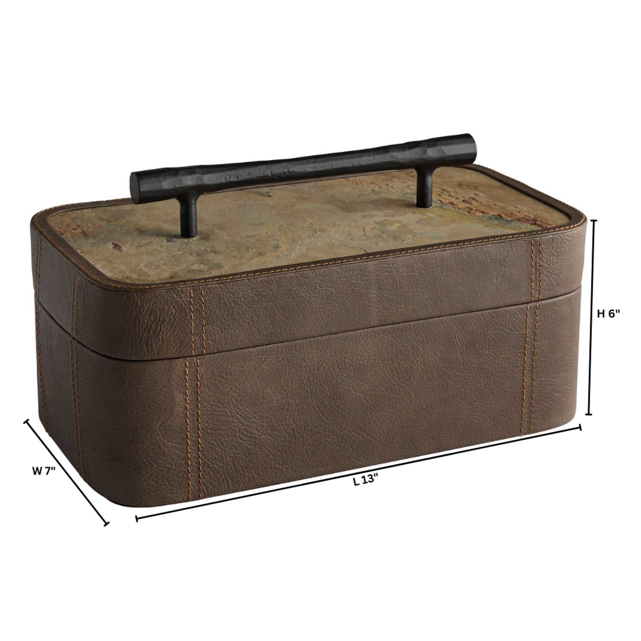 Cyan Design Tesoro 12001 Container, Smoke Grey | Slate Veneer | Matte Black