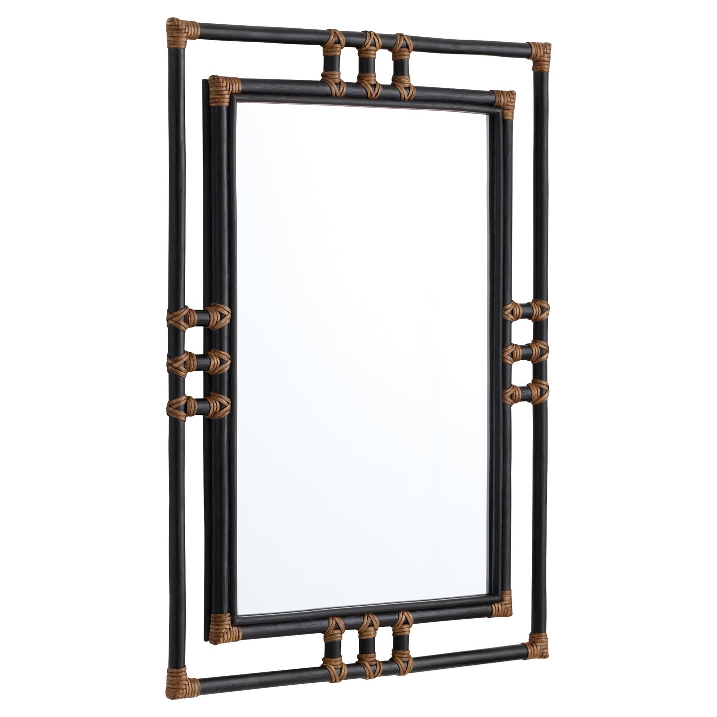 Cyan Design 12006 Mirror, Kampaya, Handcrafted, Black | Natural Rattan