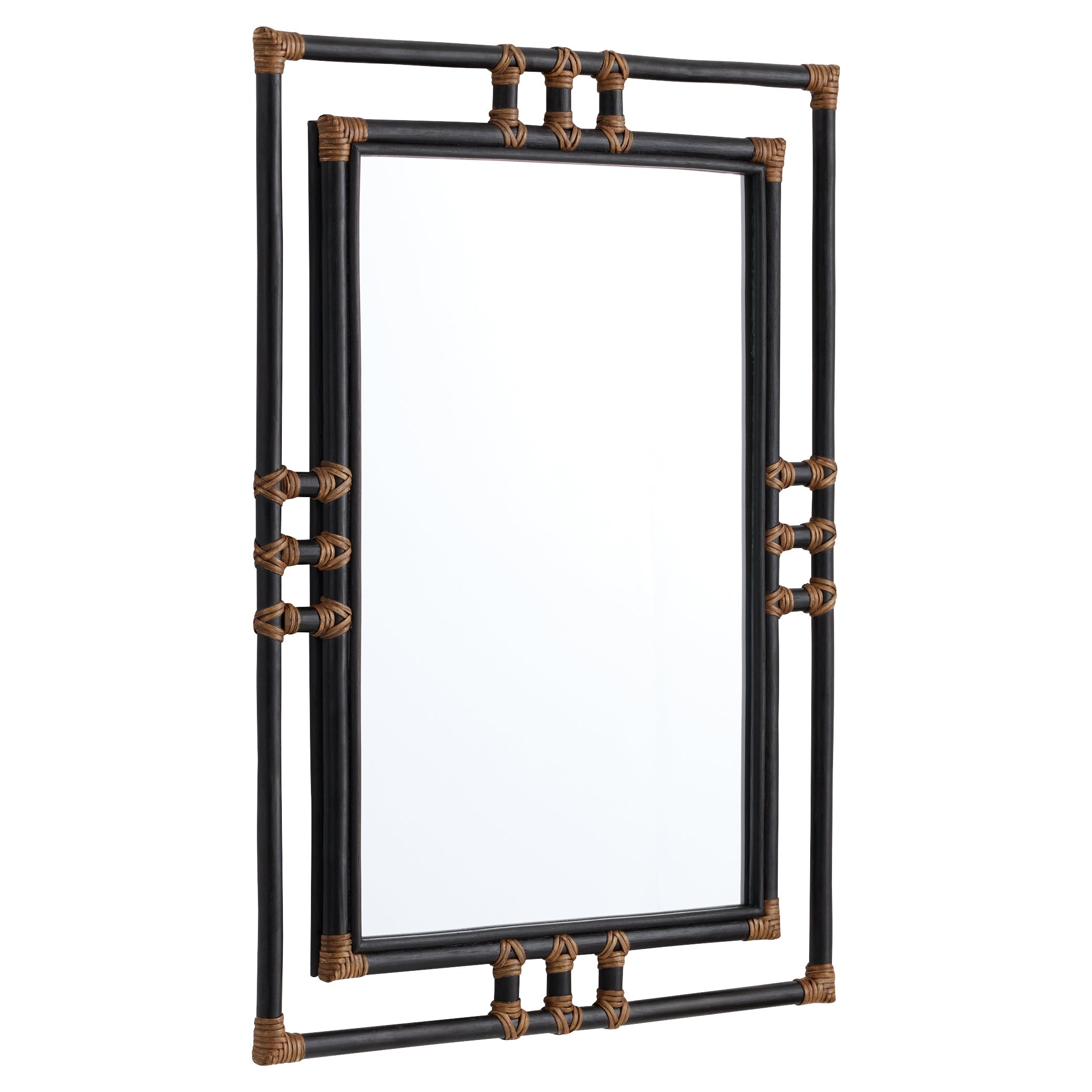 Cyan Design 12006 Mirror, Kampaya, Handcrafted, Black | Natural Rattan